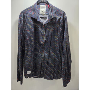 A Fish Named Fred Men Shirt Long Sleeves Marine With Cars Large Pre-Owned